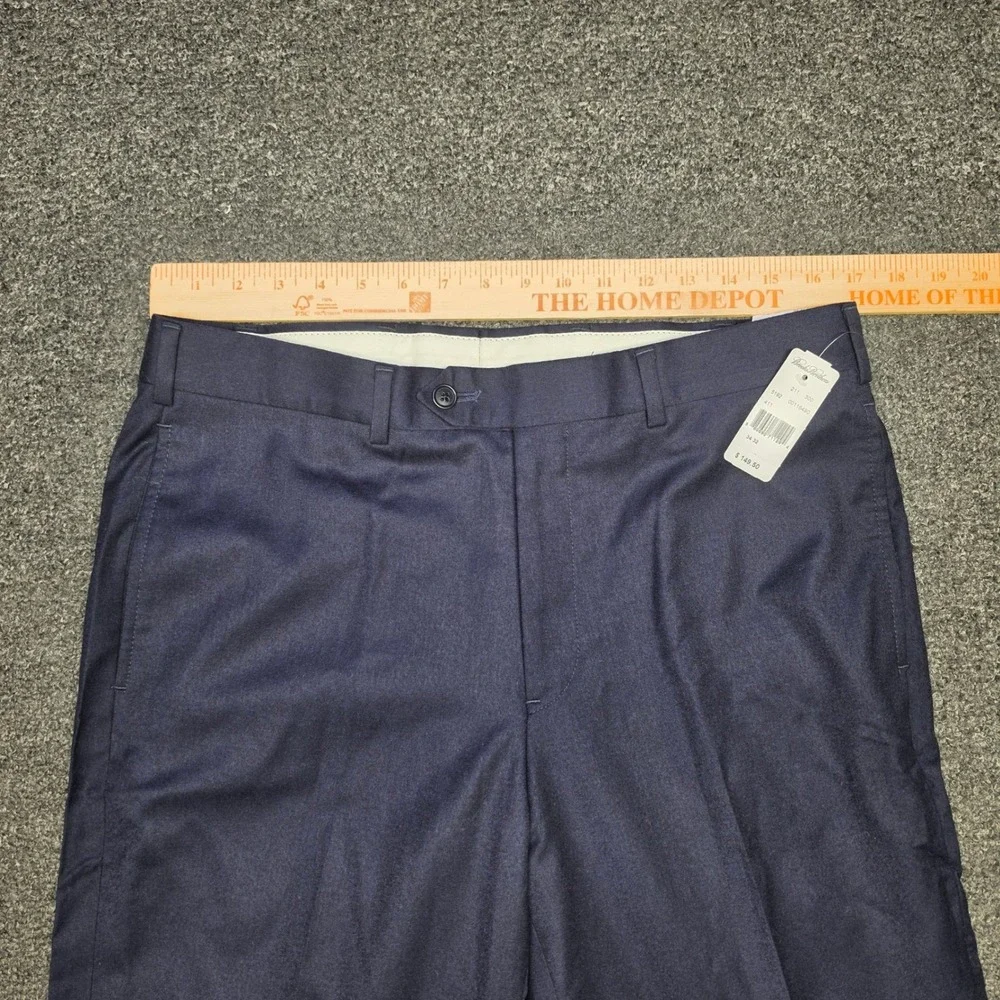 Brooks Brothers Dress Pants Navy Blue Mens 34x32 Regent Fit Wool Trousers NEW